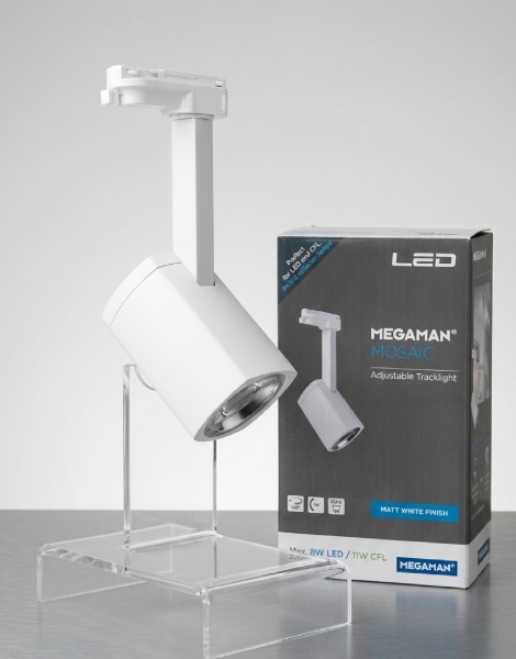 White Track Light Holder (No bulb)